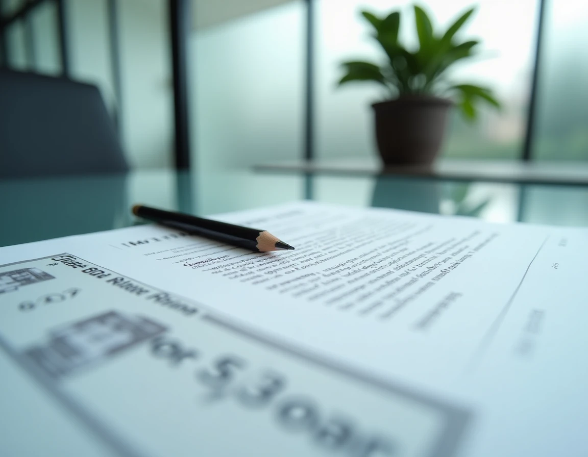 Gros plan sur un contrat immobilier avec les clauses d'honoraires à la charge du vendeur soulignées