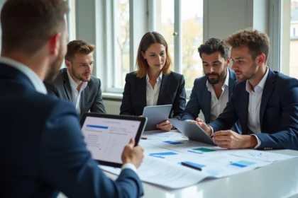 Groupe de spécialistes marketing à Paris en réunion