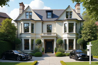 Maison luxueuse avec grandes fenêtres à Londres