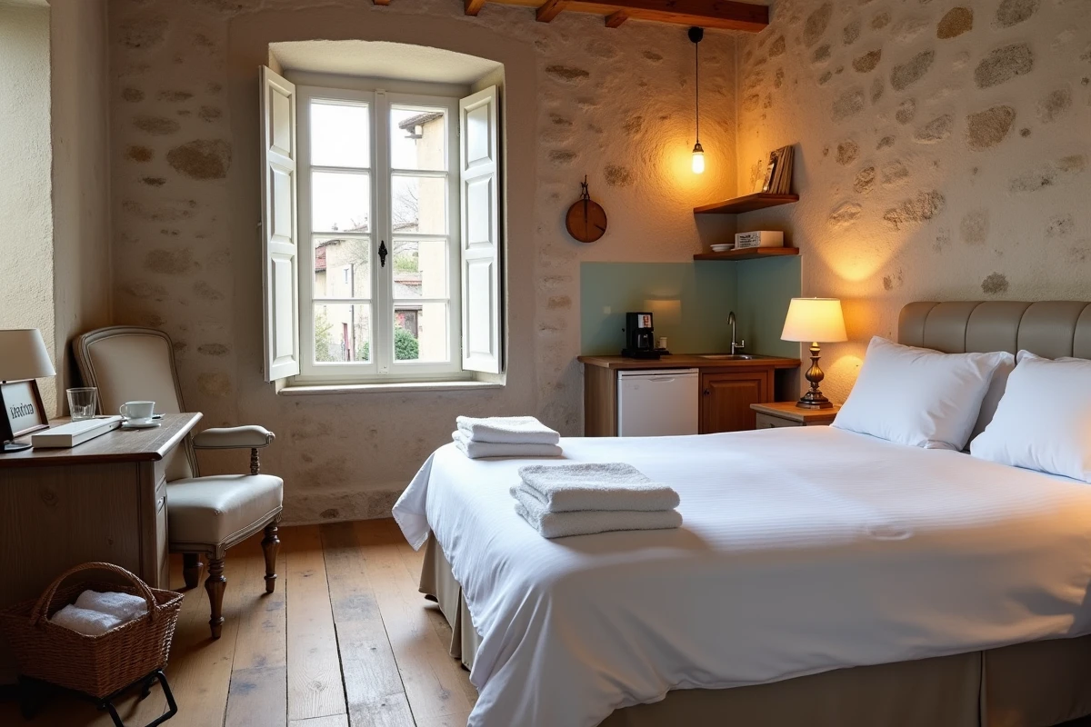 Studio meublé et prêt à accueillir des locataires saisonniers dans une maison de ville française au charme authentique
